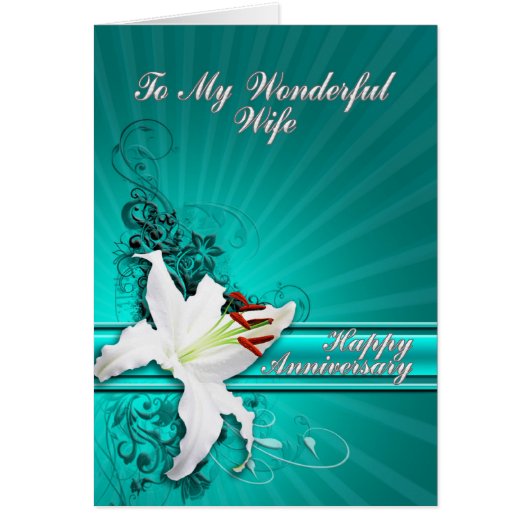 Jubiläumskarte für eine Ehefrau (Vorne)