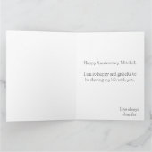 Jubiläumskarte für Elegante Blume blühen Karte (Innenseite)