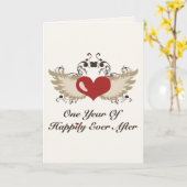 Jubiläumskarte für glücklich nach 1. Jahr Karte (Gelbe Blume)