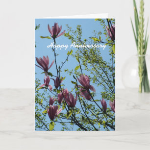 Jubiläumskarte für lila Blume Karte