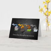 Jubiläumskarte Michigan Four Seasons Karte (Gelbe Blume)