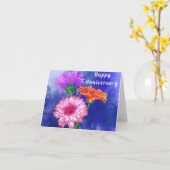 Jubiläumskarte mit Drei-Farben-Gerberas Karte (Gelbe Blume)