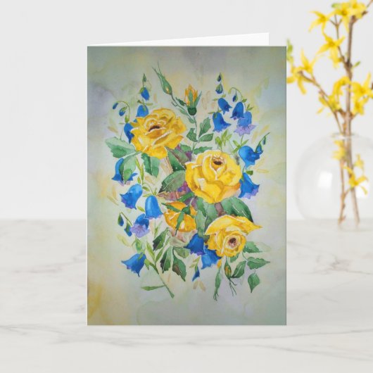 Jubiläumskarte mit Liebe Gedicht innen Karte (Gelbe Blume)