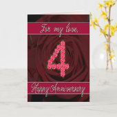 Jubiläumskarte mit Rose und Blätter Karte (Gelbe Blume)