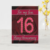 Jubiläumskarte mit Rose und Blätter Karte (Gelbe Blume)