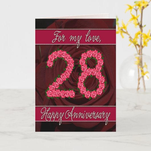 Jubiläumskarte mit Rose und Blätter Karte (Gelbe Blume)