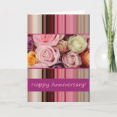 Jubiläumskarte - Pastellstreifen für Rose Karte (Vorderseite)