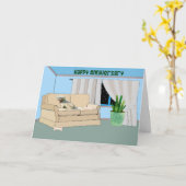 Jubiläumskarte vom Hund im Zimmer Karte (Gelbe Blume)