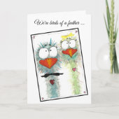 Jubiläumskarte Watercolor Whimsical Birds Karte (Vorderseite)