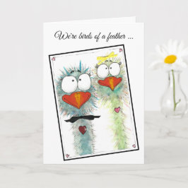 Jubiläumskarte Watercolor Whimsical Birds Karte