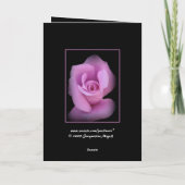 Jubiläumskarte zum 20. Mal mit rosa Rosenknospe Karte (Rückseite)