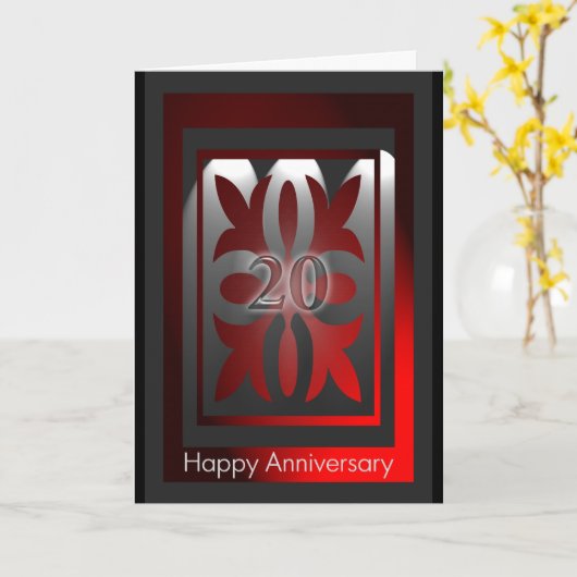 Jubiläumskarten 20 Jahre Rot und Schwarz Karte (Gelbe Blume)