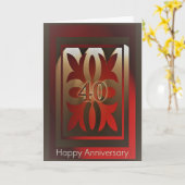 Jubiläumskarten für 40 Jahre Rot und Gold Karte (Gelbe Blume)