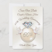 Jubiläumskarten zum 60. Save the Date Einladung (Vorderseite)