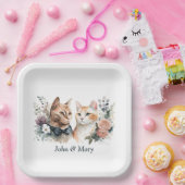 Jubiläumskatzen auf Weiß Pappteller (Party)