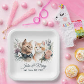 Jubiläumskatzen auf Weiß Pappteller (Party)