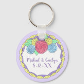 Jubiläumskuchen Gastgeschenk Hochzeit mit Rose Sch Schlüsselanhänger (Vorderseite)