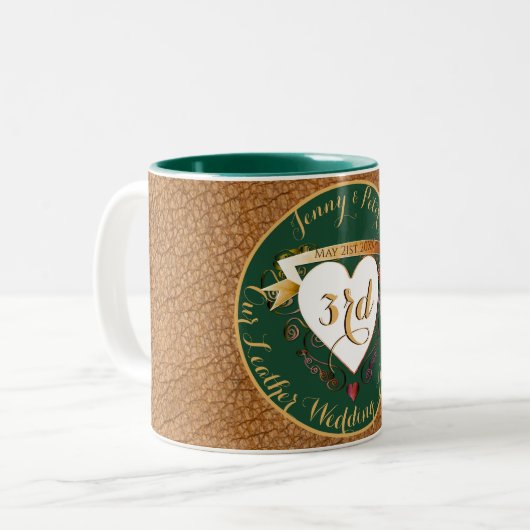 Jubiläumsleder Zweifarbige Tasse (Vorderseite Links)