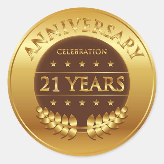 Jubiläumsmedaille für 21 Jahre Runder Aufkleber (Vorderseite)