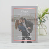 Jubiläumspaar Foto romantische Liebe Einladung (Stehend Vorderseite)