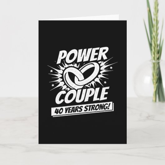 Jubiläumspaare Verheiratet 40 Jahre stark Karte (Vorderseite)