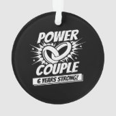 Jubiläumspaare Verheiratet 6 Jahre stark Ornament (Rückseite)