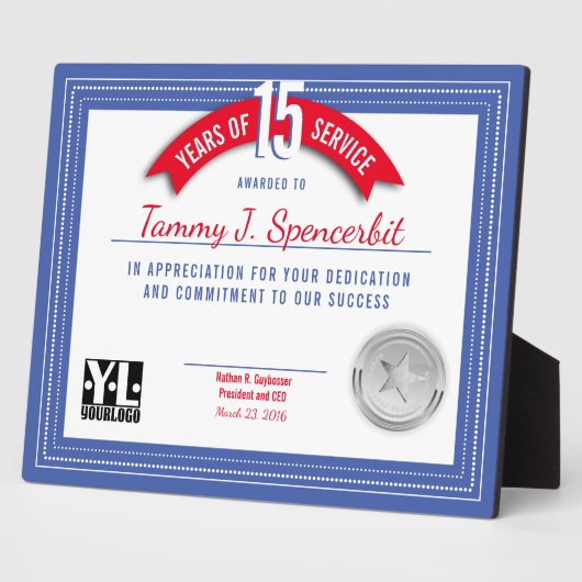 Jubiläumspreis für Custom Color Meilenstein Fotoplatte (Seite)