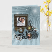 Jubiläumsrock 'n roll Foto Card Karte (Gelbe Blume)