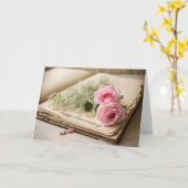 Jubiläumsrosen in alten Schriften Karte (Gelbe Blume)