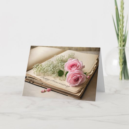 Jubiläumsrosen in alten Schriften Karte (Vorderseite)