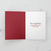 Jubiläumsrote Tasse mit Dampfherz Karte (Innenseite)