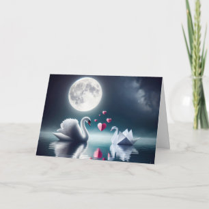 Jubiläumsschwan mit Origami Bird Karte