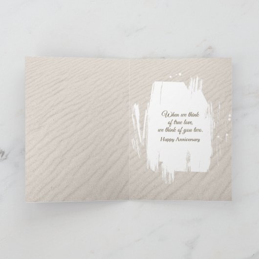 Jubiläumsstrand hört in Sand mit Namen Karte (Innenseite)