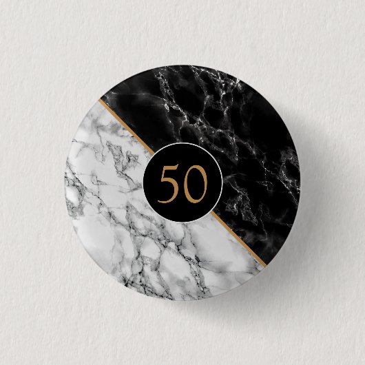 Jubiläumstaste mit Schwarz-weißem Marmor Button (Vorderseite)