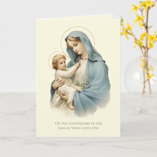 Jubiläumstod liebte Maria Jesus Karte (Gelbe Blume)