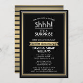 Jubiläumsüberraschung Party Schwarz, Weiß und Gold Einladung (Vorne/Hinten)