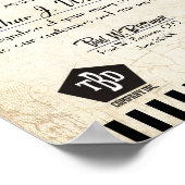 Jubiläumsurkunde zum Jubiläum von Altsteinen Poster (Ecke)