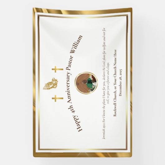 Jubiläumsveranstaltung der Kirche: GoldPastor Banner (Vertikal)