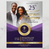 Jubiläumsveranstaltung der Kirche lila und Gold Flyer (Vorne)