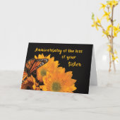 Jubiläumsverlust der Schwester Butterfly auf Sonne Karte (Gelbe Blume)