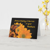 Jubiläumsverlust des Partnerschmetterlings auf Son Karte (Gelbe Blume)