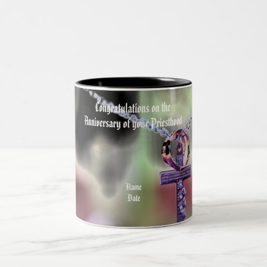 Jubiläumsverordnung Personalisierter Pastor Zweifarbige Tasse (Mittel)