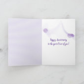 Jubiläumsviolette Blumen auf weißer Karte (Innenseite)