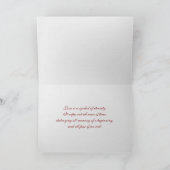 Jubiläumswein und Rose über Satin Karte (Innenseite)