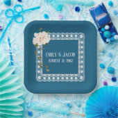 Jubiläumsweiße Pause in Blau Pappteller (Party)