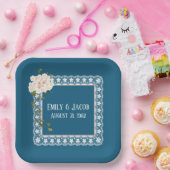 Jubiläumsweiße Pause in Blau Pappteller (Party)