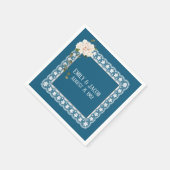 Jubiläumsweiße Pause in Blau Serviette (Ecke)