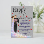 Jubiläumswunsch Karte (Stehend Vorderseite)