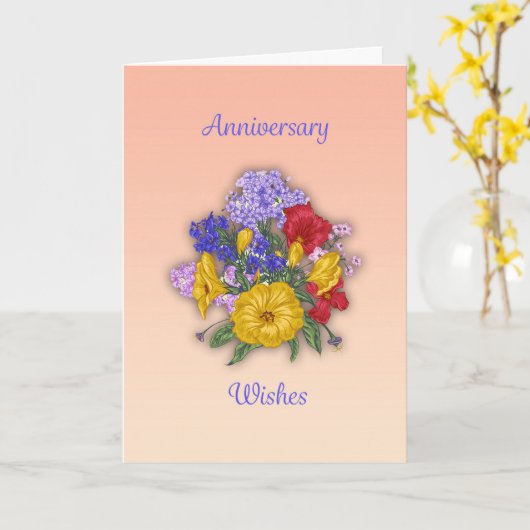 Jubiläumswünsche Karte (Gelbe Blume)