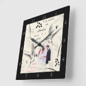 Jubiläumszettel für Vögel und Blätter Quadratische Wanduhr (Winkel)